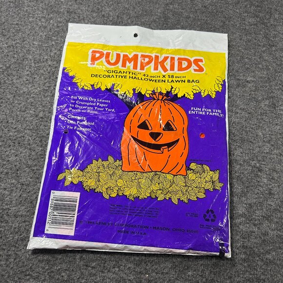 Kenley Other - Vtg Halloween Pumpkids Pumpkin Decorative Lawn Leaf Bag Gigantic Jack O Lantern